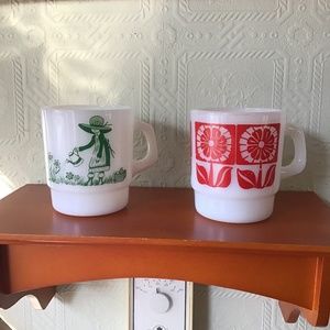 Milk glass mugs